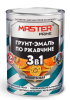 MASTER PRIME Грунт-эмаль по ржавчине 3в1 Молотковая шоколадный 0,9л (уп.14шт)
